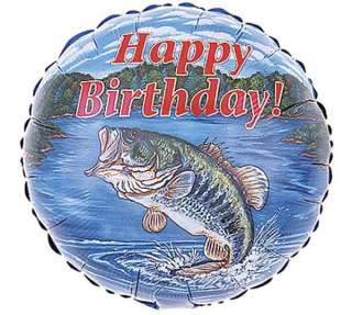 18 Bass Fish Fishing Happy Birthday Party Balloon  