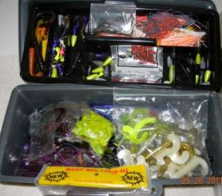 Boxes Fishing Tackle Includes Mostly Soft Plastics Gray Box 2 Clear 