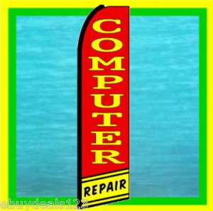 COMPUTER REPAIR Feather Swooper Bow Banner Ad Flag  