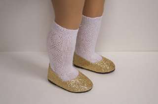 GOLD Glitter Flats Doll Shoes For AMERICAN GIRL♥  
