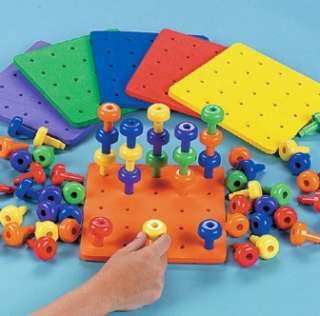Peg Board & 30 Pegs Count & Stack Fine Motor Skills Occupational 