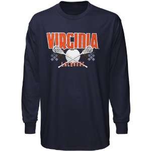  Virginia Cavaliers Navy Blue Lacrosse Long Sleeve T shirt 