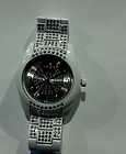 Geneva Platinum Mens Classic White Watch w/ Diamond loo