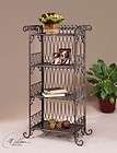 Uttermost Chenelle Etagere in Hand Forged Woven Metal in Verdigris 