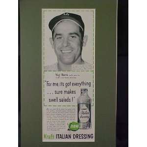 Yogi Berra New York Yankees Star Catcher 1955 Kraft Italian Dressing 