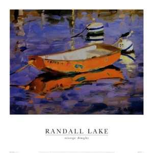  Orange Dinghy by Randall Lake 16x16