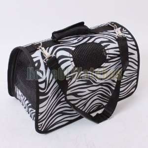  Zebra Pet Dog Cat Travel Carrier Hard Base PORTABLE Pet Carrier Bag 