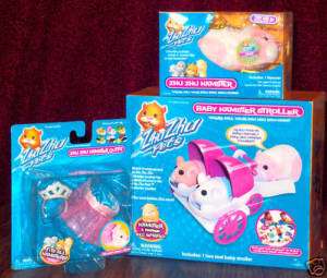 ZHU ZHU PETS HAMSTER Baby Stroller, Pink Jilly & Outfit  