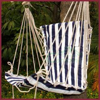   Camping Hammock Canvas Air Sky Swing Chair Hanging Big Stripes Green
