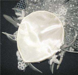 White Feather Hair Fascinator Veil Clip Hat Tiara Comb  