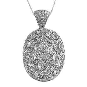  0.25 Cttw Diamond On 14 Karat White Gold Byzantine Style 