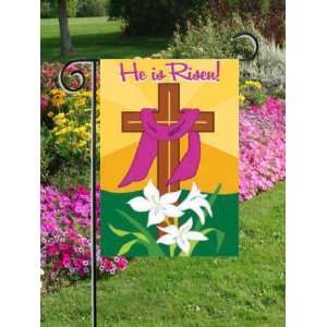  Cross & Lilies Applique Easter Mini Flag