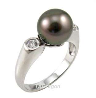 5mm Authentic Tahitian Black Pearl 2.55g 925 Silver Ring  