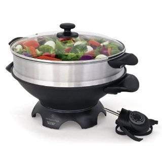 Wolfgang Puck 6 Qt. Electric Gourmet Wok with Tempered Glass Lid and 
