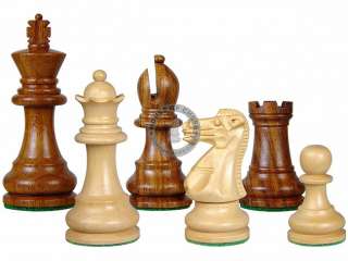 Chess Pieces Wooden Monarch Staunton Golden Rosewood King Size 3 + 2 