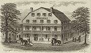 Bulls Head Hotel, depicted in 1830, was burned in the riot