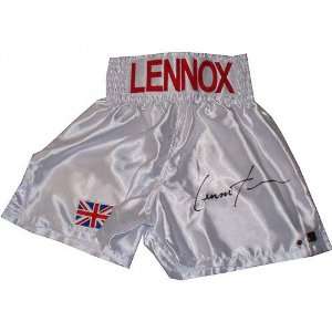  Lennox Lewis Autographed Boxing Trunks