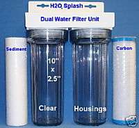 Whole House Water Filter /Clear Housing/Sediment/Carbon  
