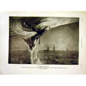 Zeppelin Balloon Explosion London Fire French 1915 
