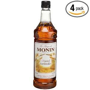 Monin Flavored Syrup, Toasted Marshmallow, 33.8 Ounce Plastic Bottles 