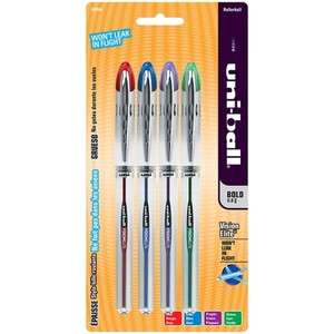   Vision Elite Rollerball Pen 0.8 mm Pen Point Size   Assorted Ink 4pk