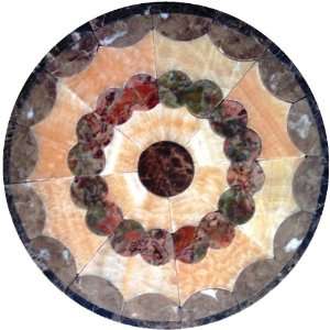 Tile Floor Medallion Marble Mosaic Honey Onyx Modern Design 48