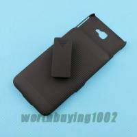 Black Hard Case + Belt Clip Stand Bracket For Samsung Galaxy Note 