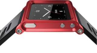 LunaTik multi touch watch band for ipod nano 6 Red color aluminum case 