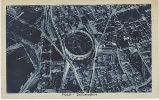 Aerial View City of Pola Italy Vintage Postcard  