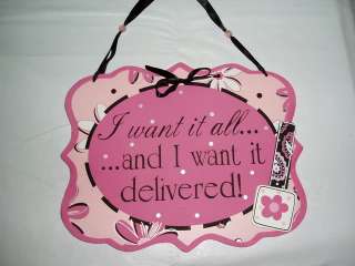 PINK & BLACK DIVA HANGING WALL SIGN PLAQUE WOODEN NICE  