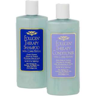 Folligen Therapy Shampoo & Conditioner Combo w/Copper Peptides 8oz 