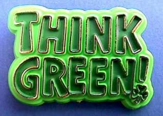 HALLMARK PIN Irish THINK GREEN Caption ST PATRICK Day JEWELRY Brooch 