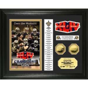   Orleans Saints Super Bowl XLIV Champs 24KT Gold Coin Banner Photo Mint