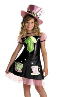 Girls Cute Mad Hatter Kids Halloween Party Costume  
