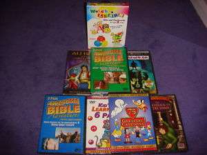 LOT OF 8 FUN & INTERACTIVE CHILDRENS DVDS VALUE $100  