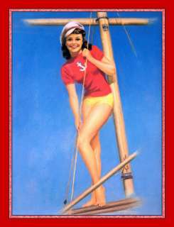 pin up, brunette, sailor girl, sailing, Ahoy There  