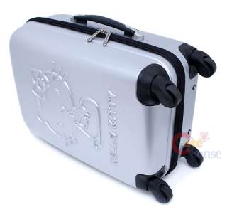 Sanrio Hello Kitty Trolley Bag Emblms Luggage Silver Metal 5