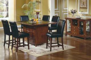 Large Kitchen Island Style Table with Dark Granite Inlay Closed 