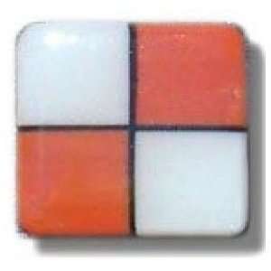   32BSN1, Square 1 Length Glass Knob, 4 Tiles Design,