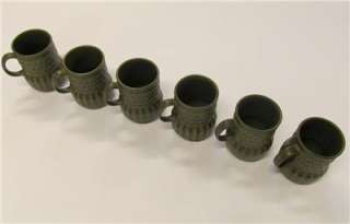 Retro Wedgwood Cambrian Green Tall Mugs Cups Mid Century Eames Era 