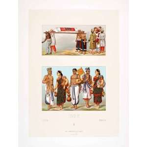  1888 Chromolithograph Hindu Muslim India Brahmin Costume 