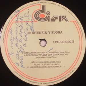 LP LATIN HORTENSIA Y FLORA Cantan a LOS GALANES 1981 DISK LPD 20020 