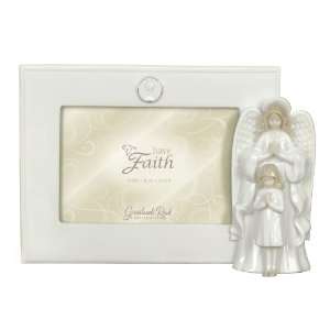 Grasslands Road Have Faith Porcelain Frame, Angel with Girl, 6 1/4 by 