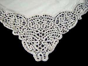 Exq Vintage Linen Bobbin Lace Tablecloth & Napkins  