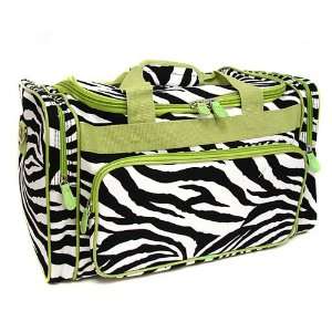 Lime Green Trim Zebra Print Duffle Bag 20 Great for 