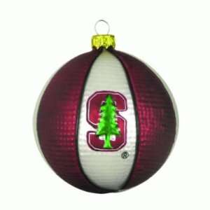    STANFORD CARDINAL GLASS CHRISTMAS ORNAMENTS (3)