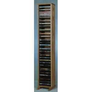    Wood Shed Solid Oak 52 inch Tall DVD Rack 110 4DVD