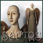 33 SANTOS Doll, Folk Art ANGEL statue, with Wings & Ti