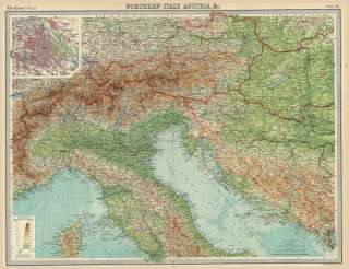 Large Antique Map of AUSTRIA, Northern ITALY & BALKANS  