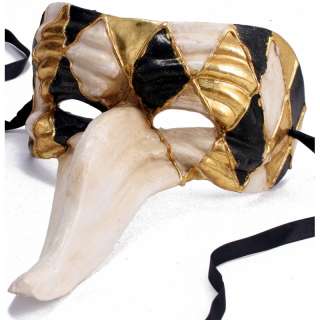 Venetian Ivory Gold New Masquerade Carnival Beak Mask Paper Mache FREE 